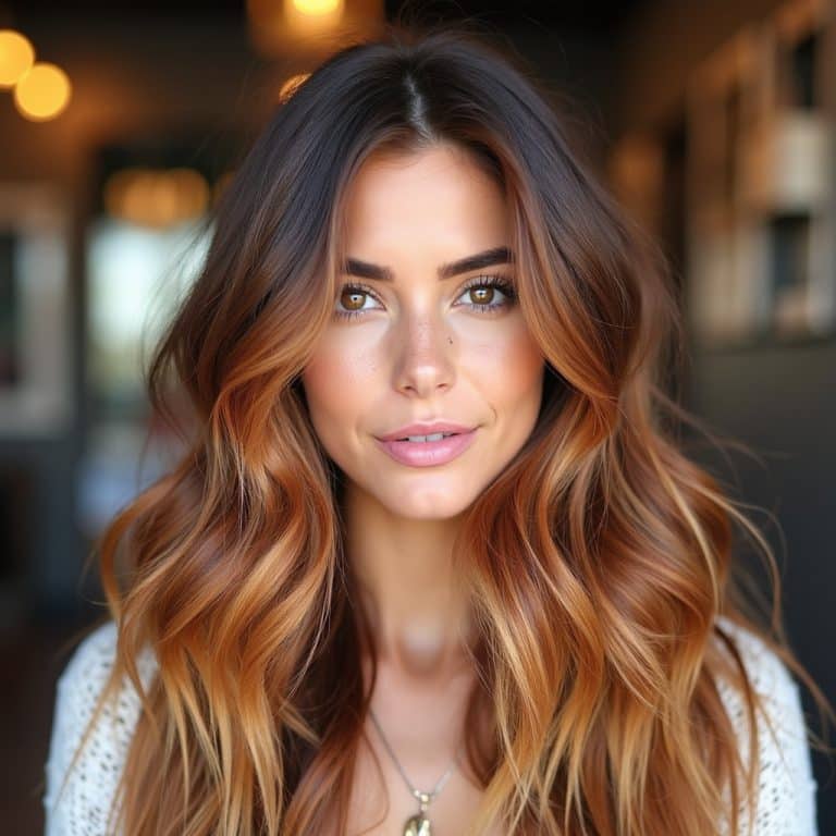 Cinnamon and Blonde Highlights