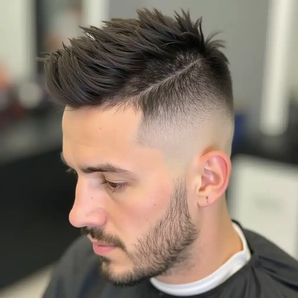 Spiky Hair with Low Fade