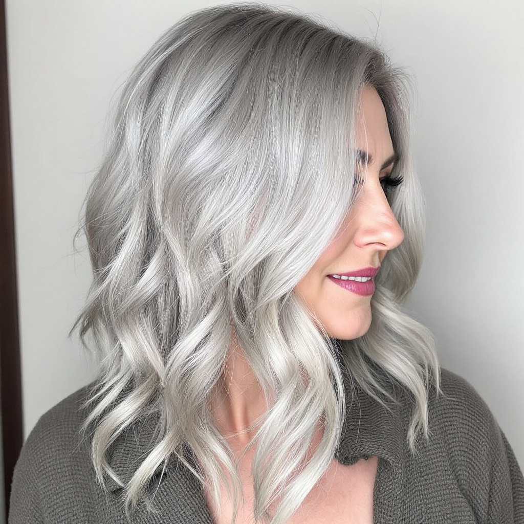 Beach Waves Gray Hairstyles For Women