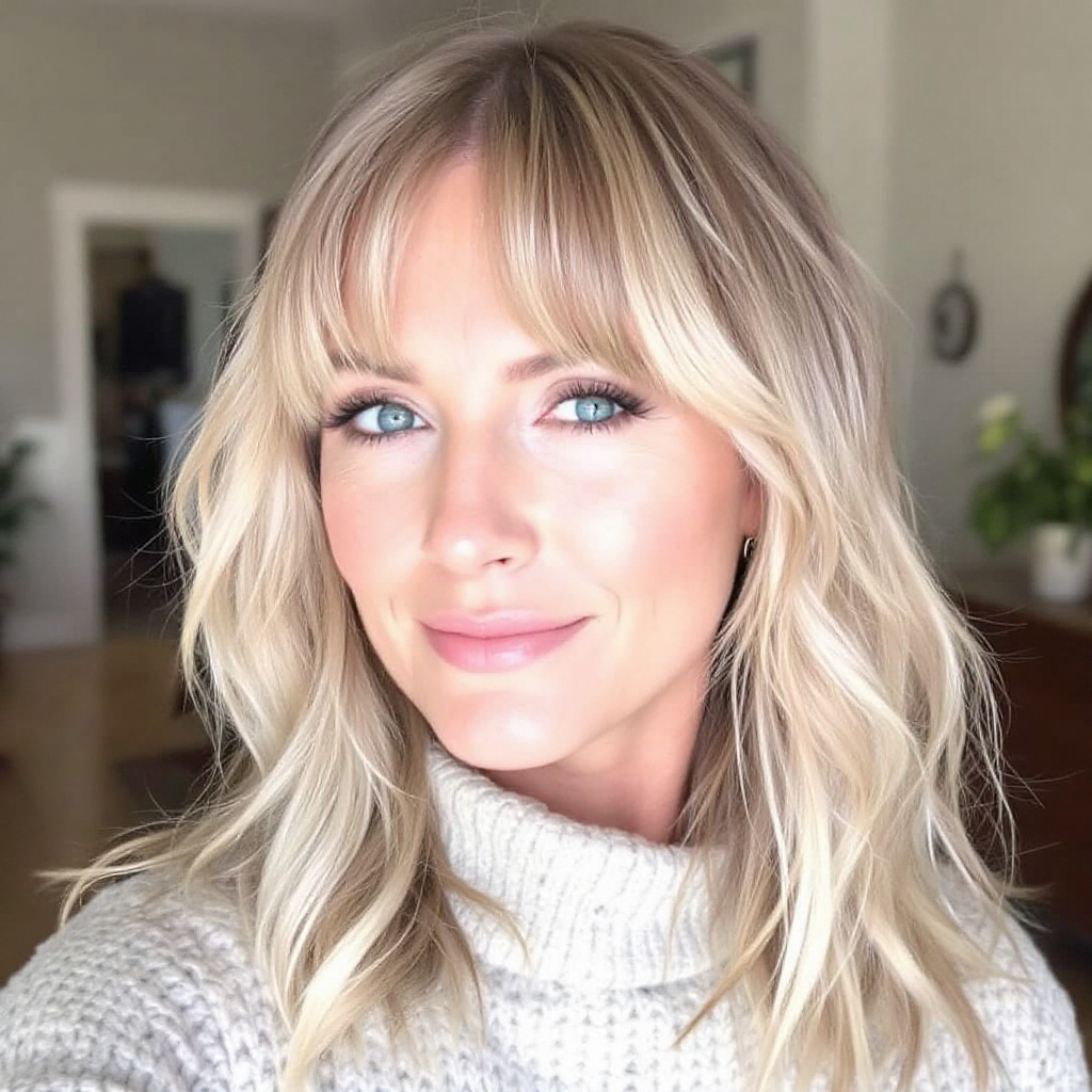 Boho Layers Hair Style For Women with Long, Layered Bangs