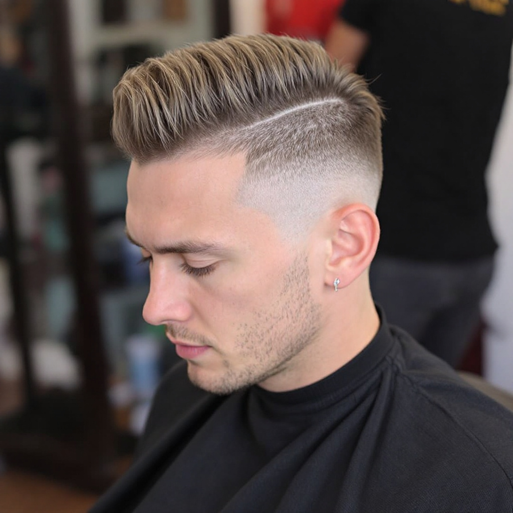 Brush-Back Men Undercut Hairstyle