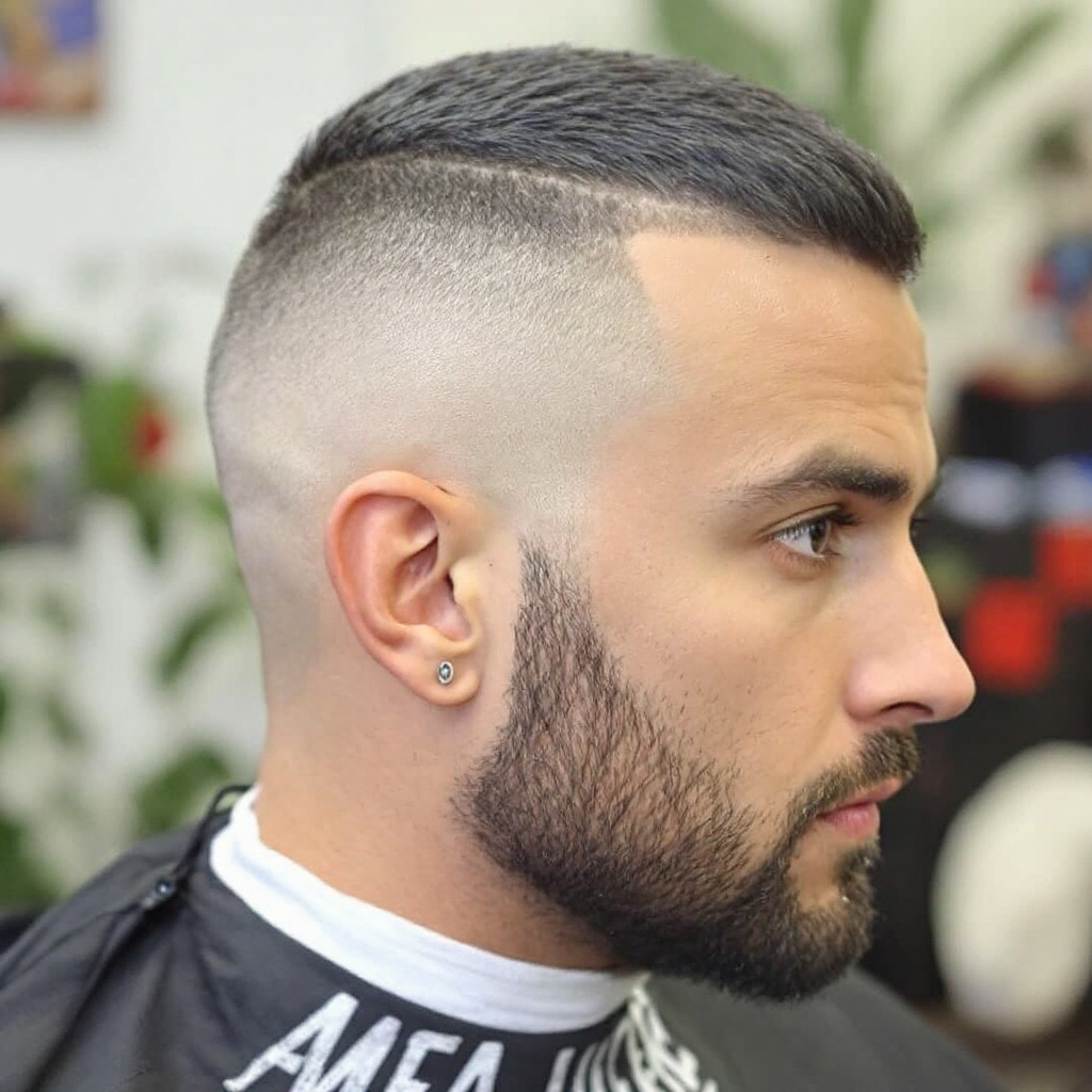 Buzzed Sides Short Men Edgar Haircut