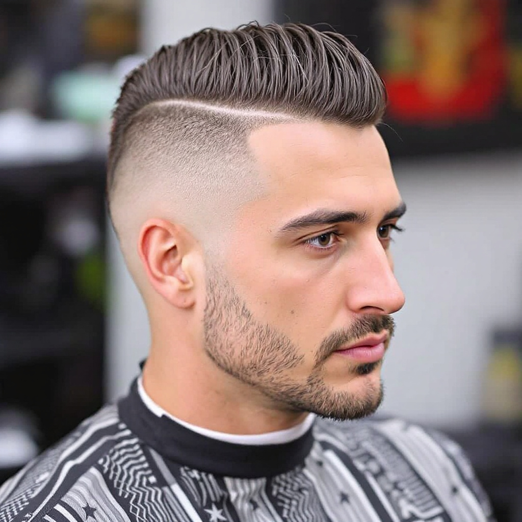 Cascading Mohawk Edgar Haircut For Men Aged 40