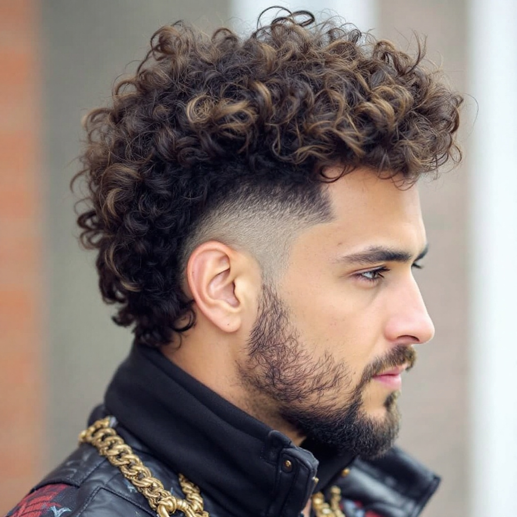 Curly Edgar Hairstyle for Men