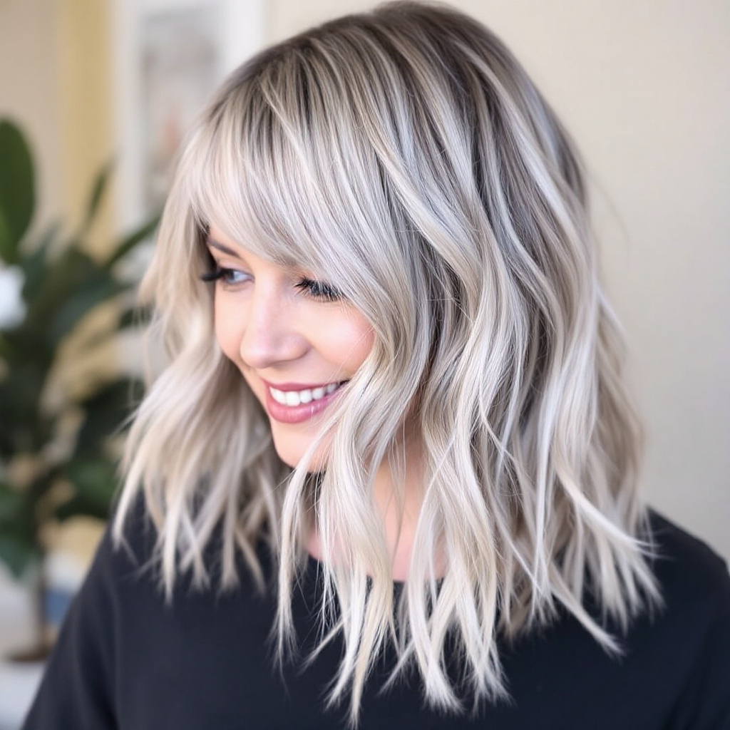 Feathered Layers For Women with Wispy Bangs