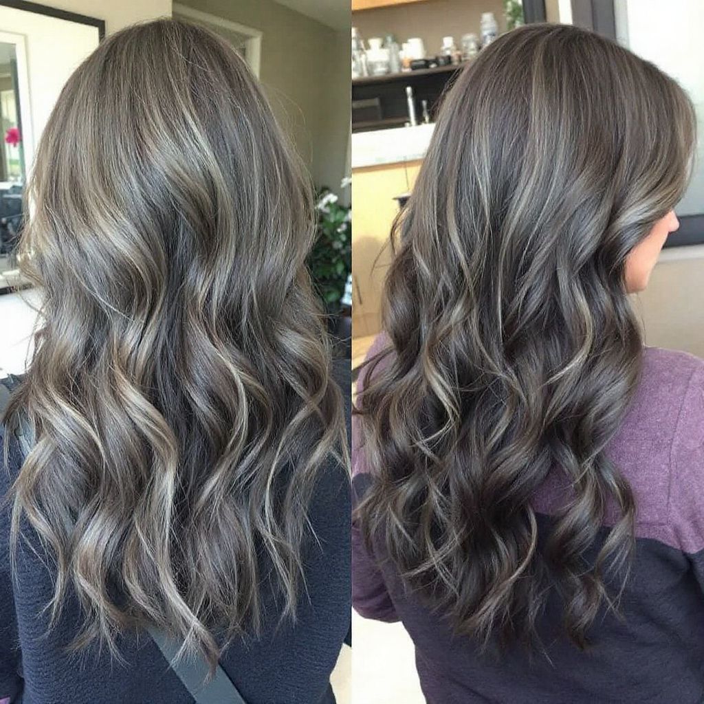 Long Gray Waves For Women Aged 50