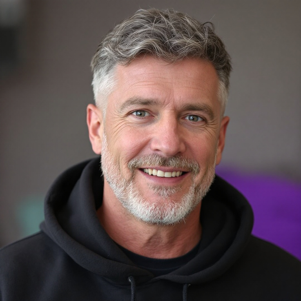 Mid Fade and Curly Bangs Men Haircut