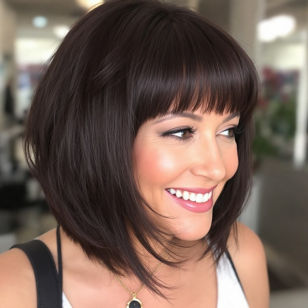 Shag Haircut For Women with Razor-Cut Bangs