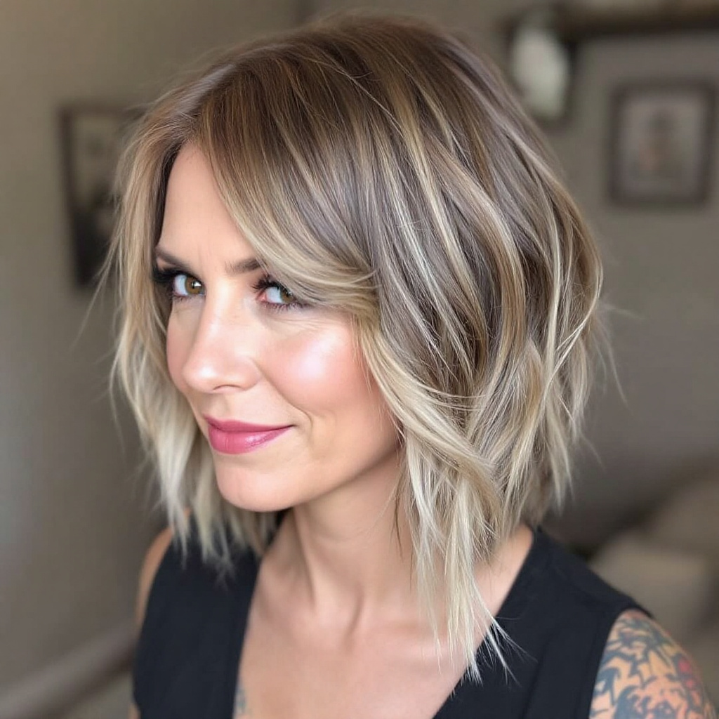 Shaggy Cut Haircut For Women with Subtle Highlights