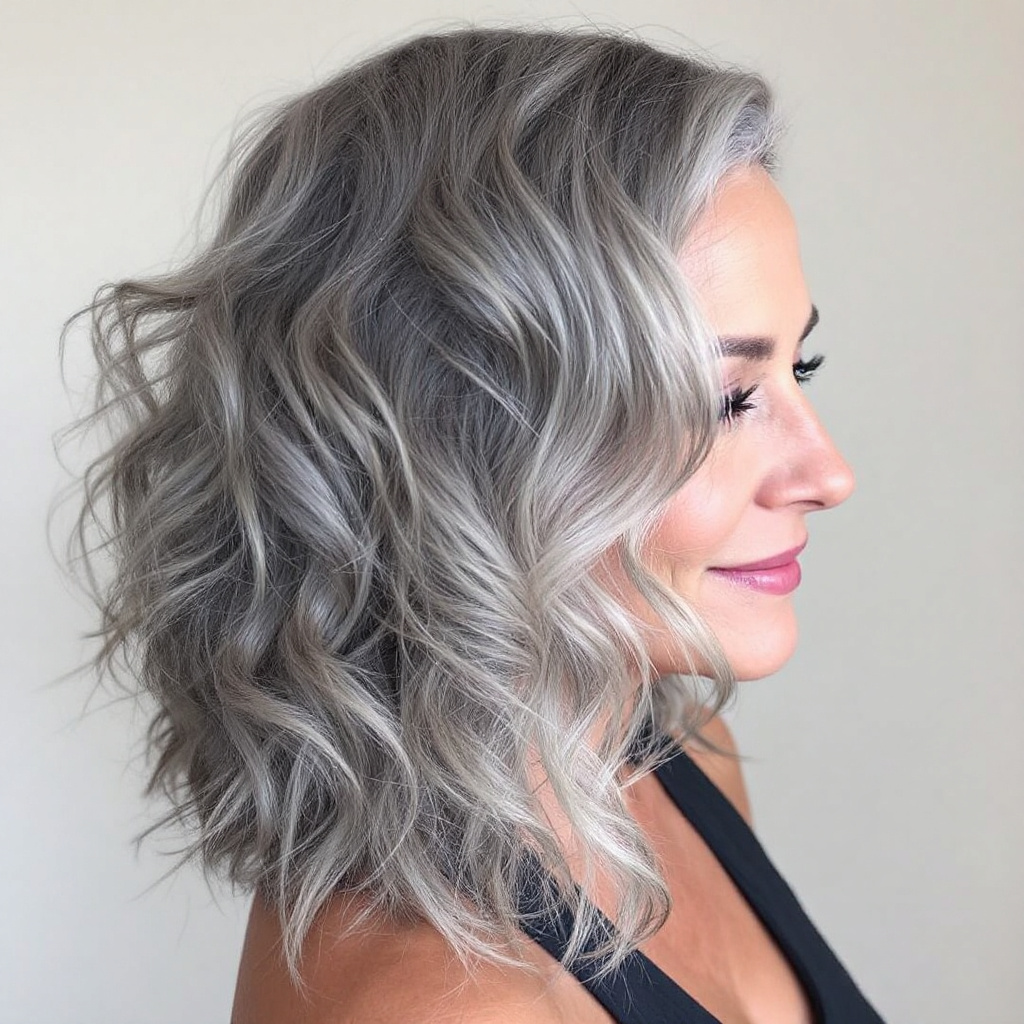 Soft Curls Women Gray Hairstyles Over 50