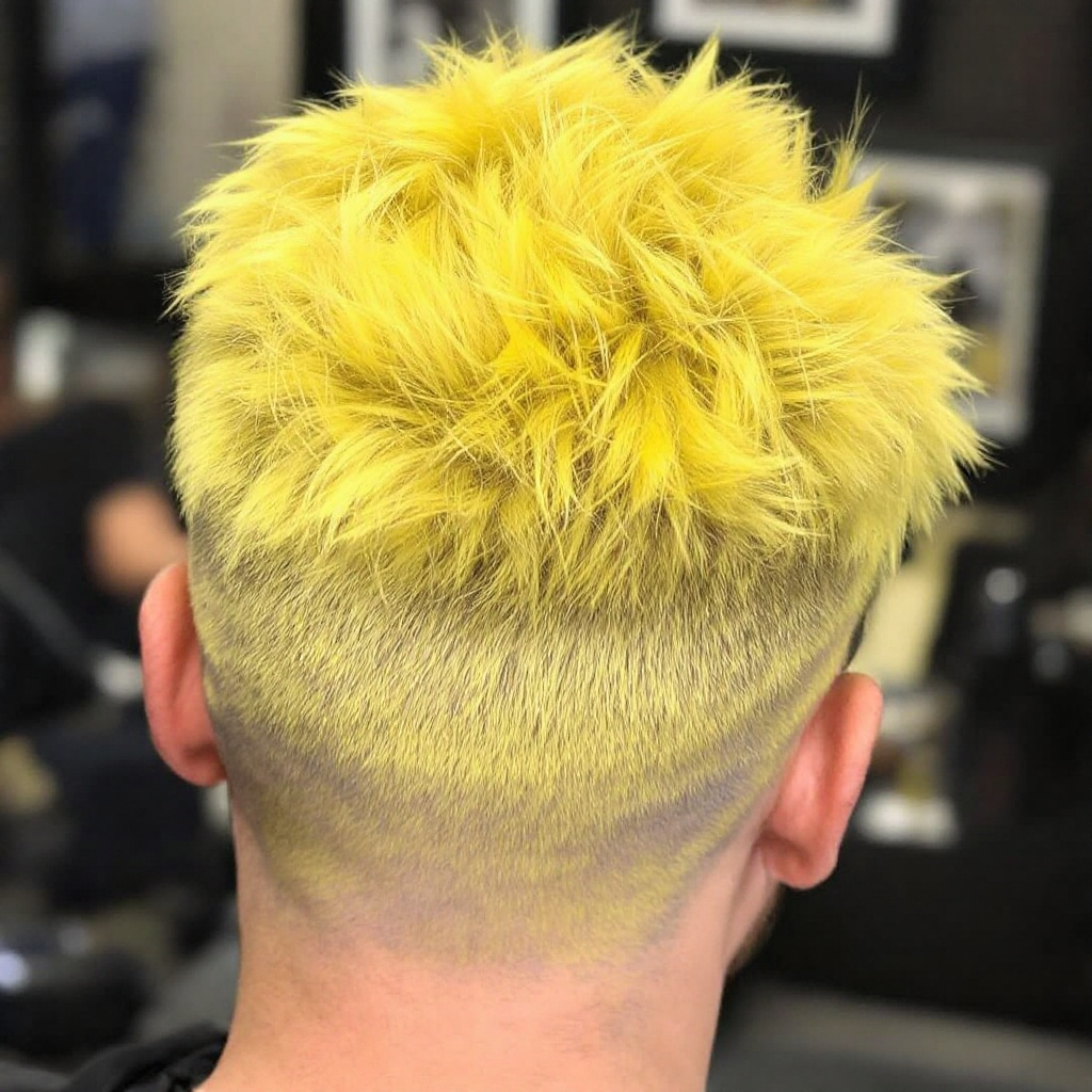 Spiky Bright Yellow Edgar HairCut For Men