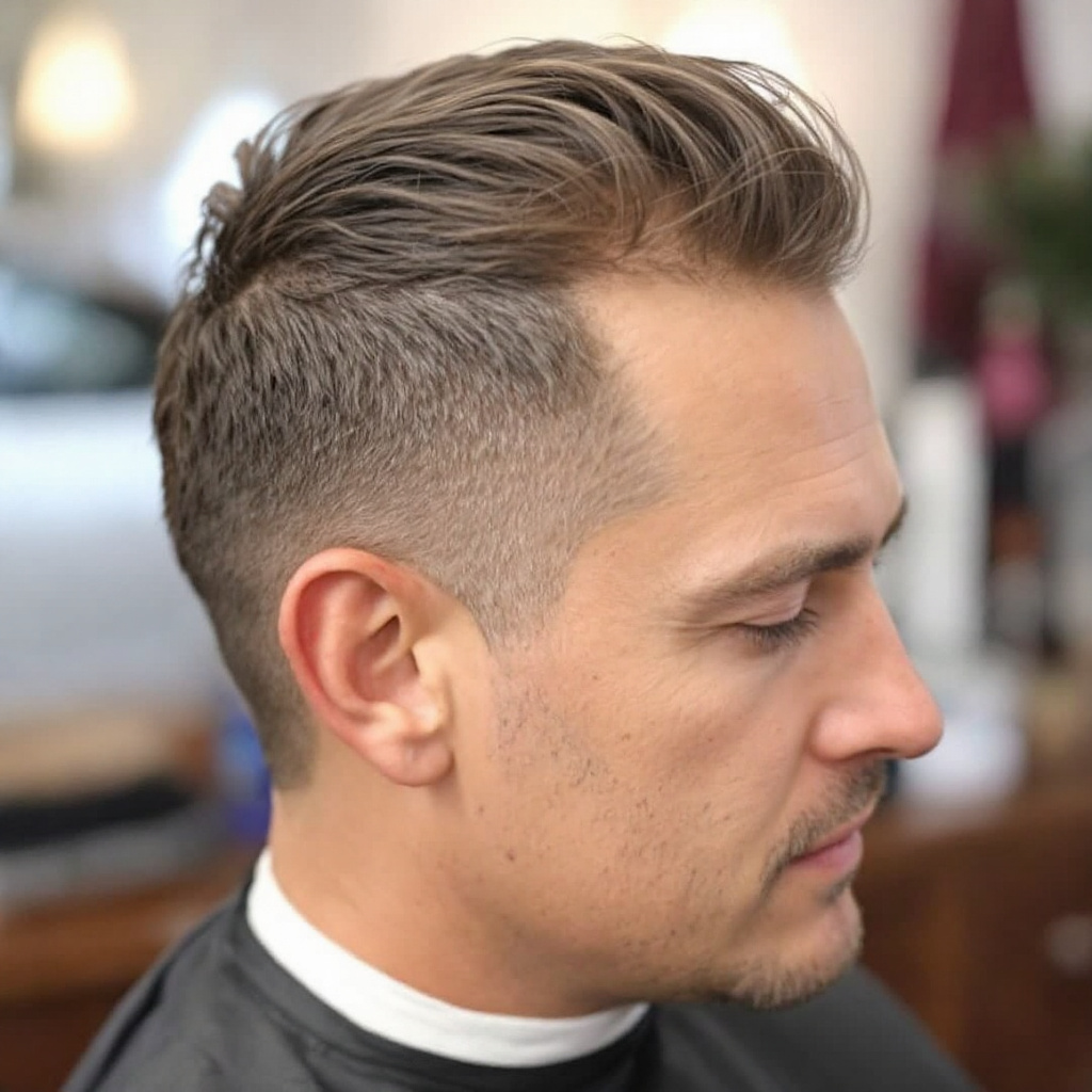 Straight Line Caesar Men Hairstyle