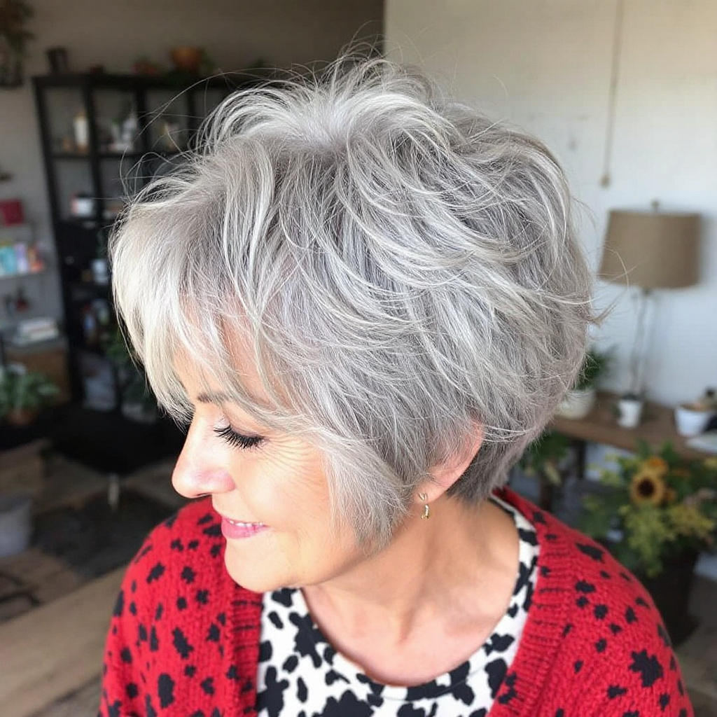 Textured Crop Women Hairstyles Aged 50 Years