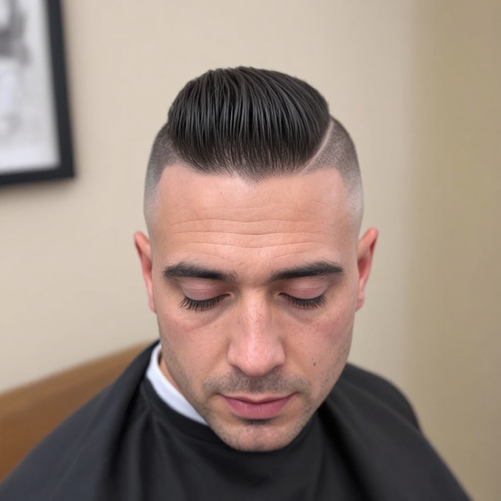 Widow’s Peak Edgar Men Haircut with Lines