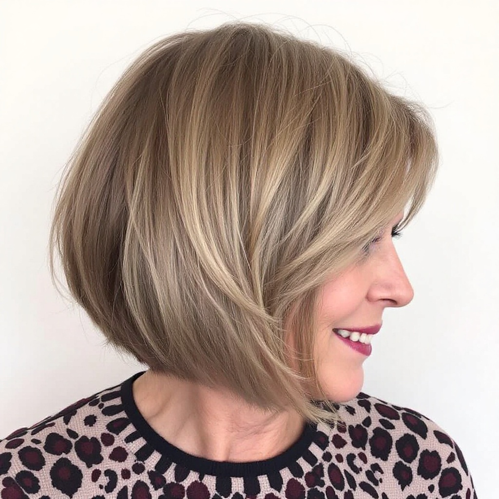 A-Line Bob Hairstyle For Women Over 50