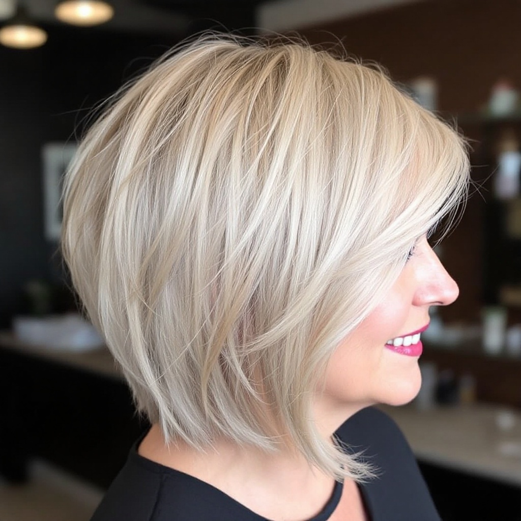 Angled Bob HairCut For Women Over 50