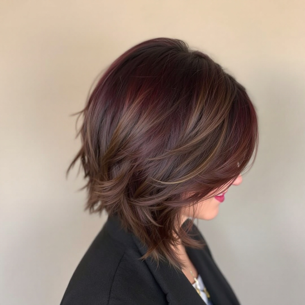 Asymmetrical layered Women Hair Cut