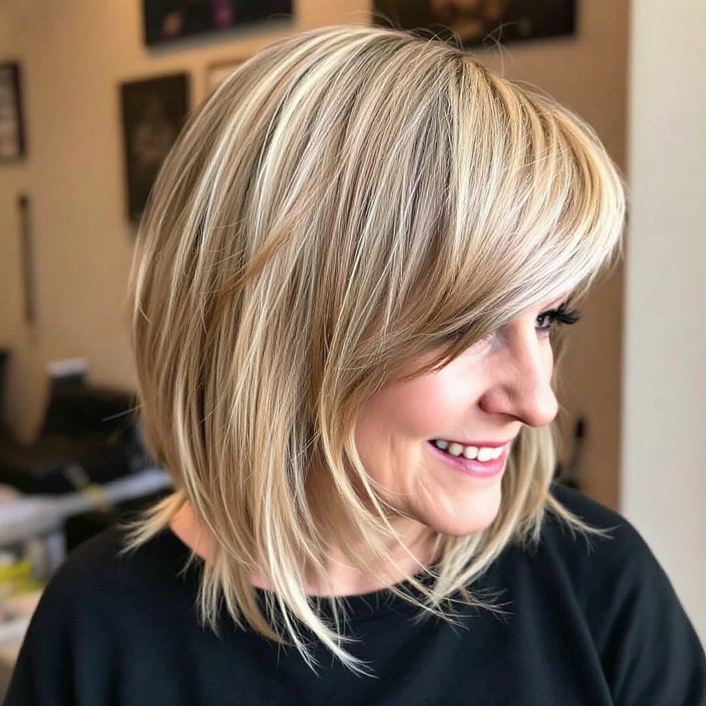 Bob Cut with Highlights For Women