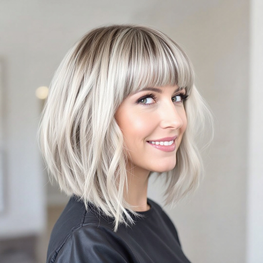 Bob with Baby Bangs For Women