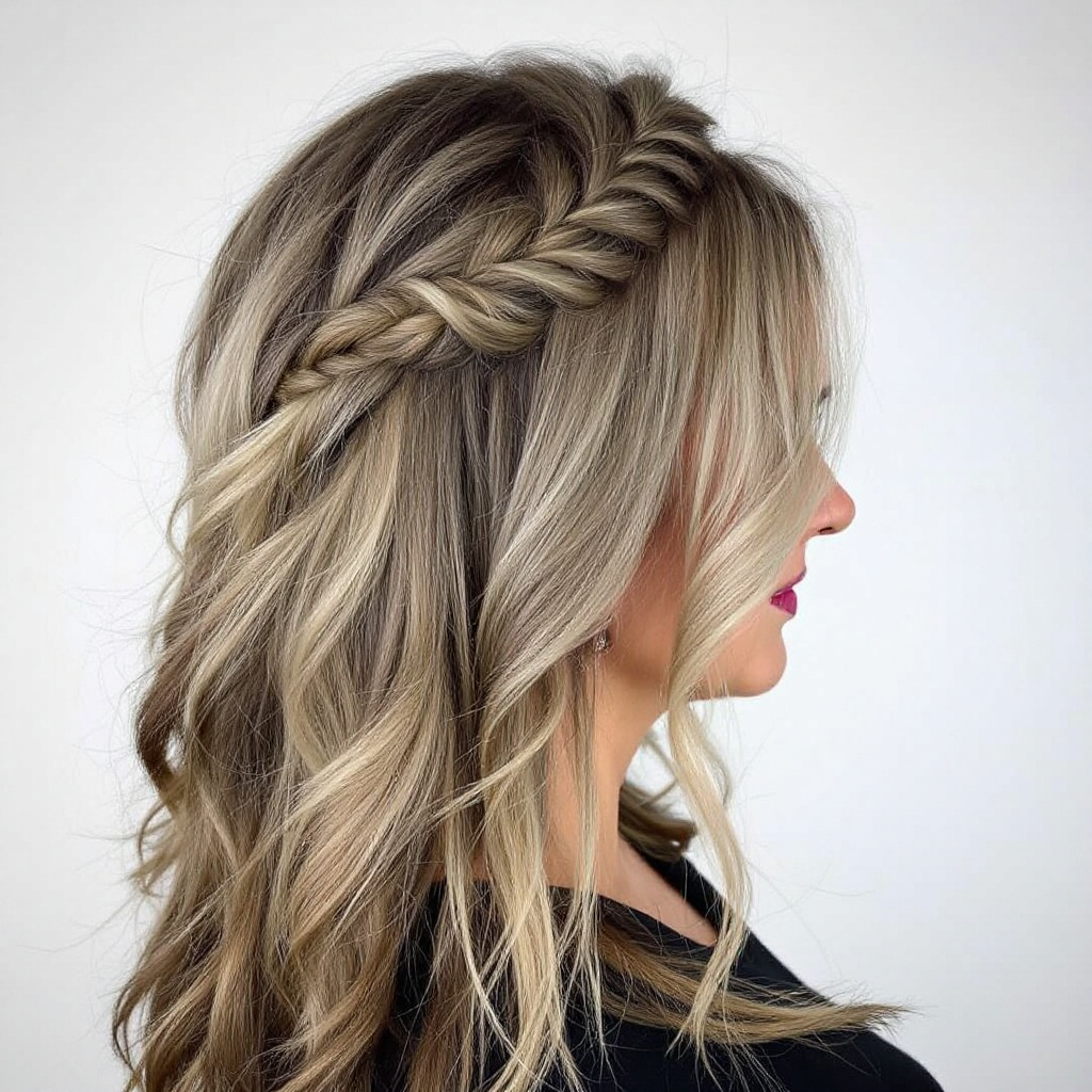 Layered French Braid Hairstyle For Women