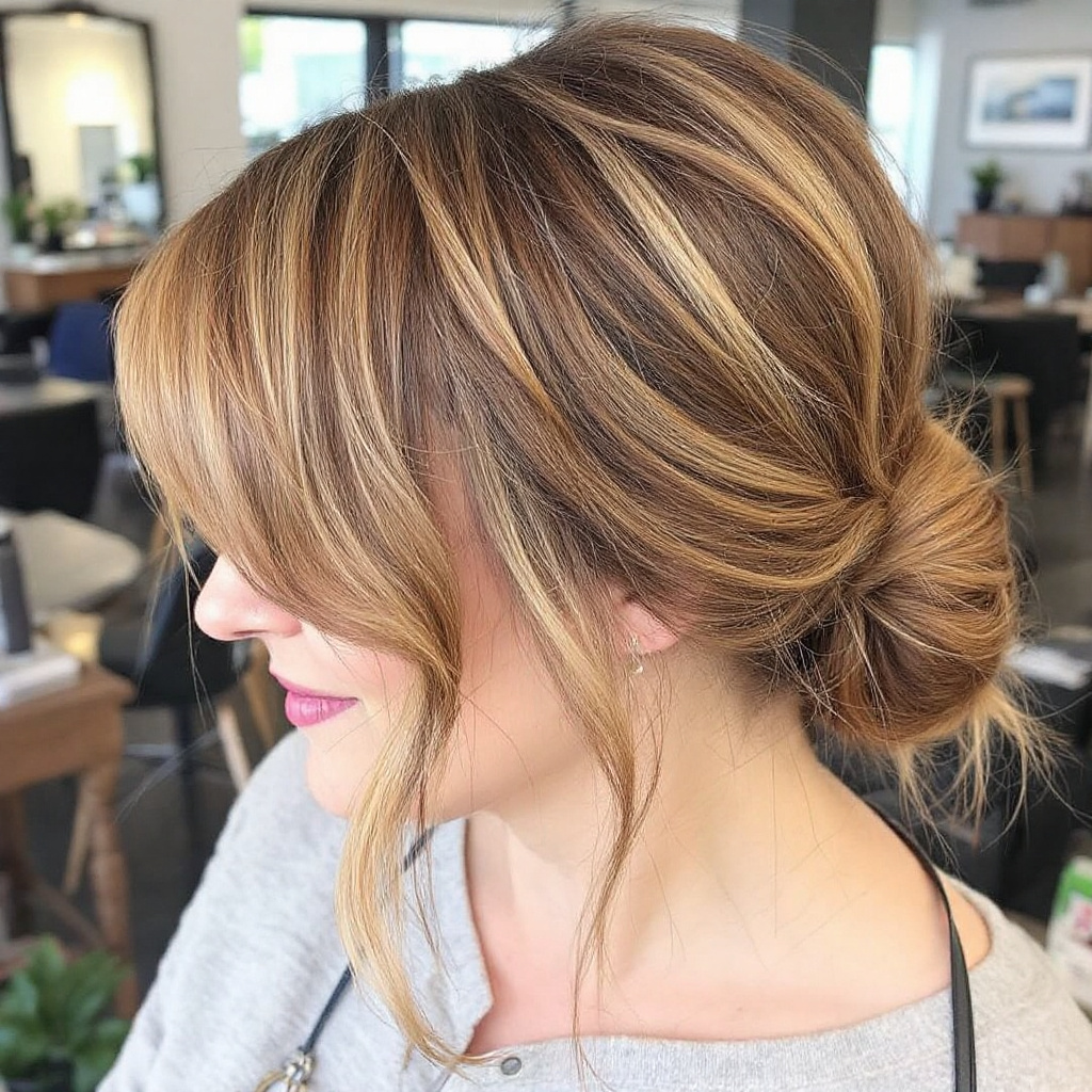 Layered Low Bun Haircut