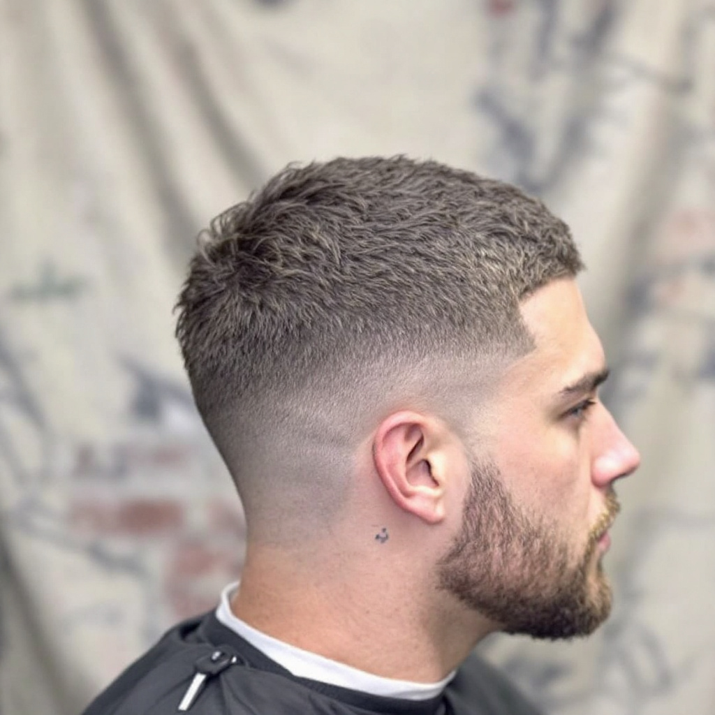 Low Fade Textured Crop Men Haircut