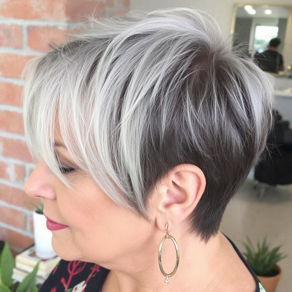 Modern French Crop Hairstyle For Older Women