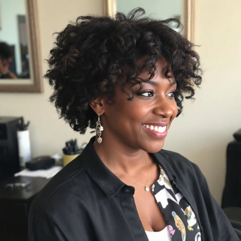 Most Popular Medium-Length Afro Layered Haircut