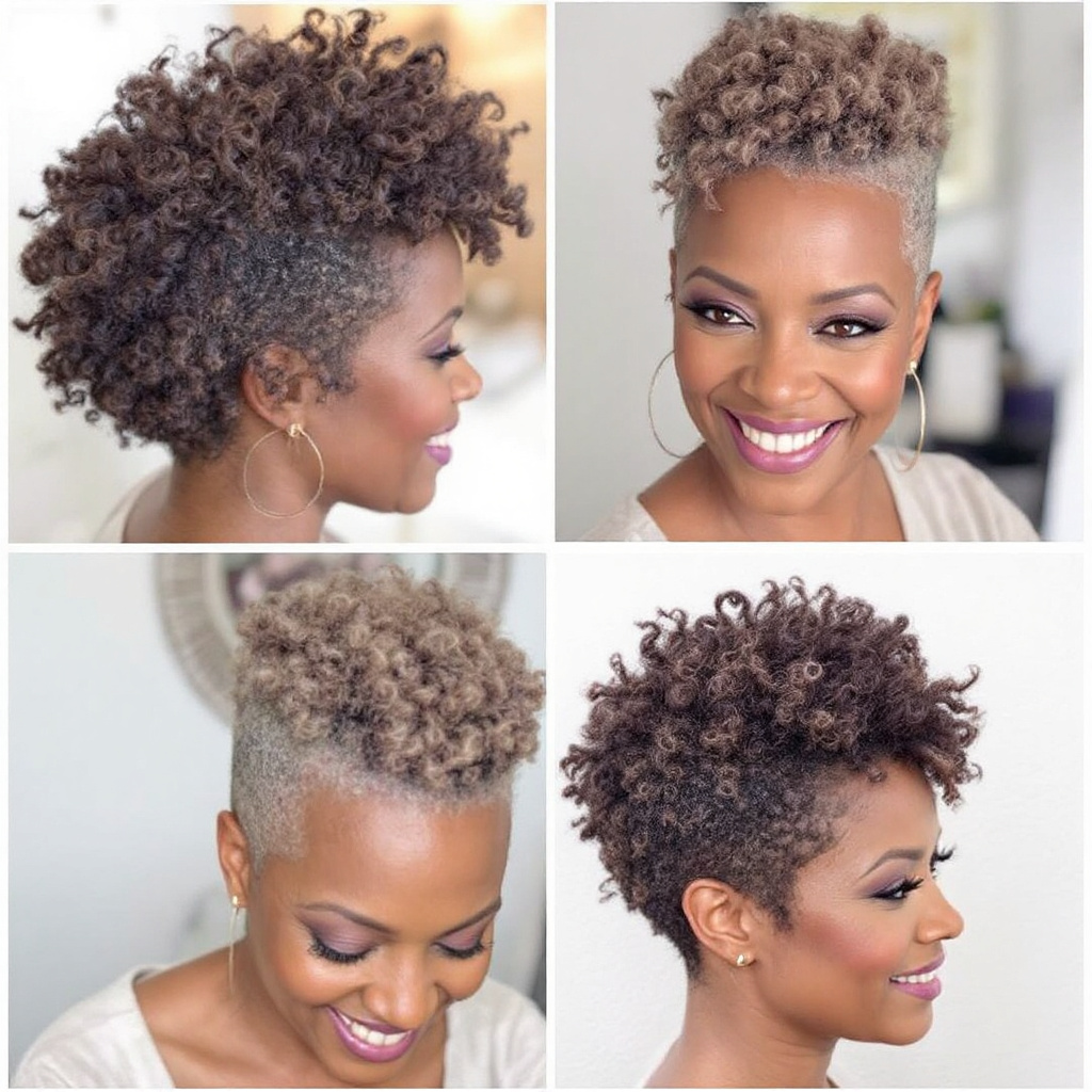 Short Afro Older Women Hair Cut