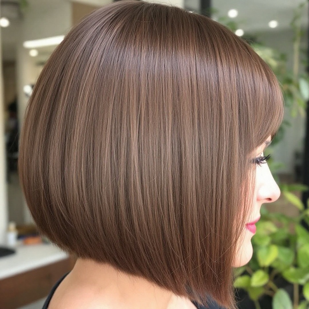 Sleek Straight Bob Hair Cut For Women