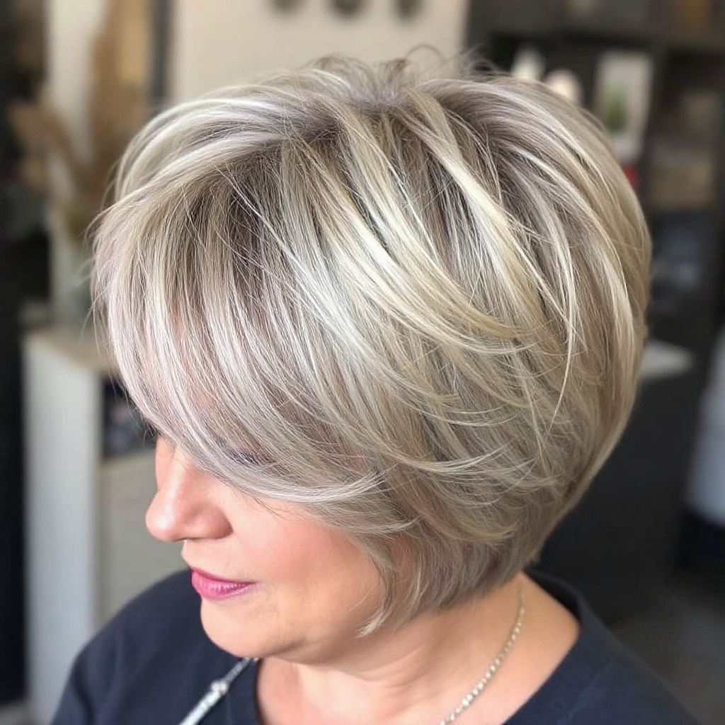 Textured Bowl Cut For Women Aged 55