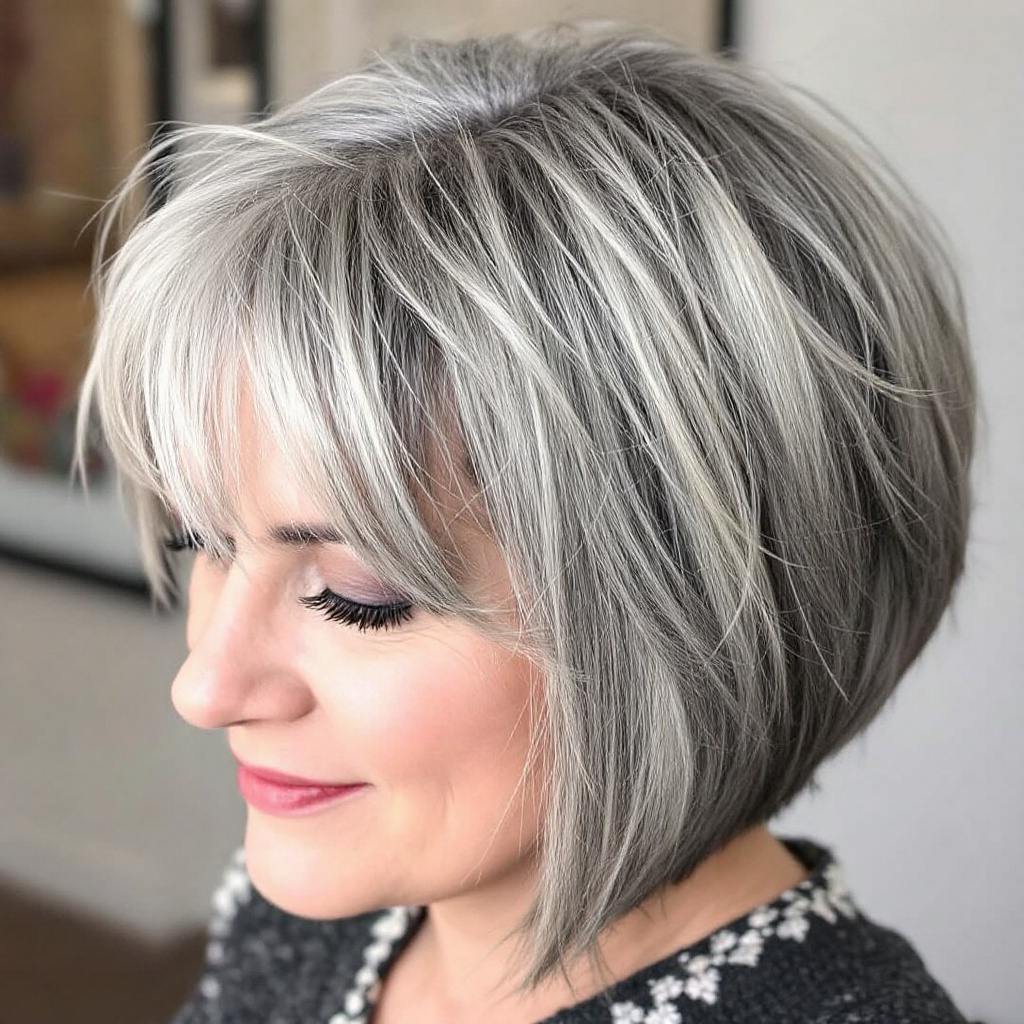 Textured Bowl Cut For women Over 55