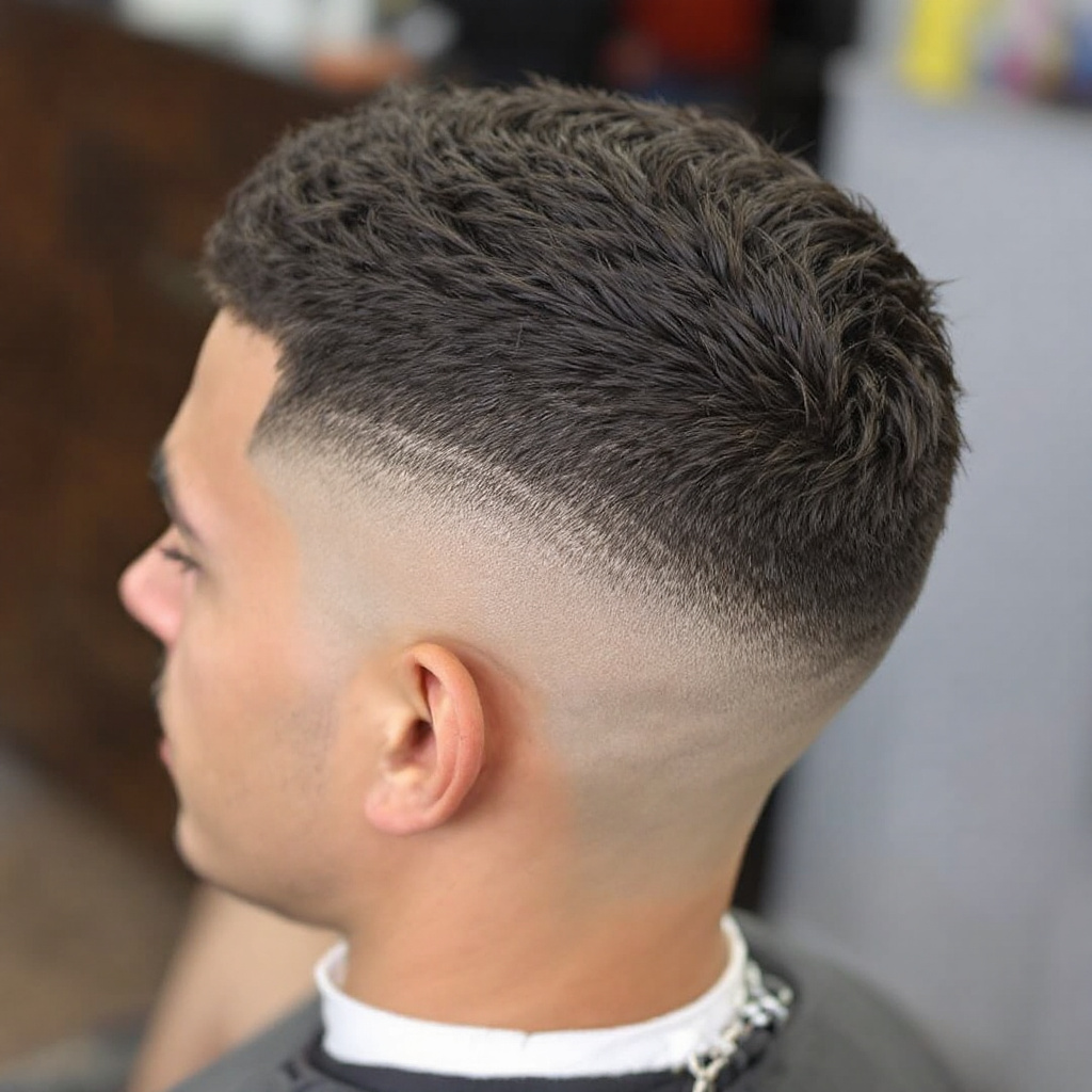 Textured Crop Men Haircut with Skin Fade