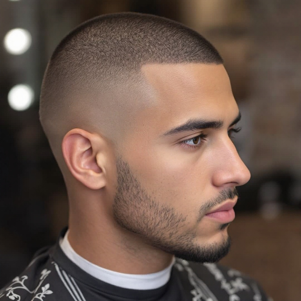 Textured Crop Men Hairstyle with Buzzed Sides