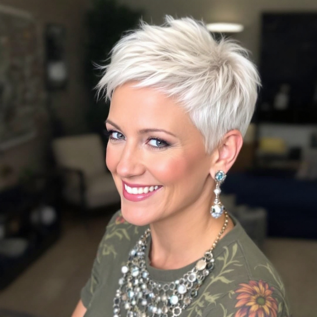 Textured Pixie Women Hairstyle Over 55