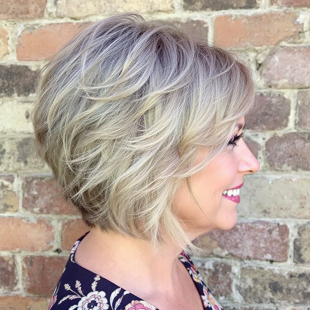 Tousled Bob Cut For Women Aged 50